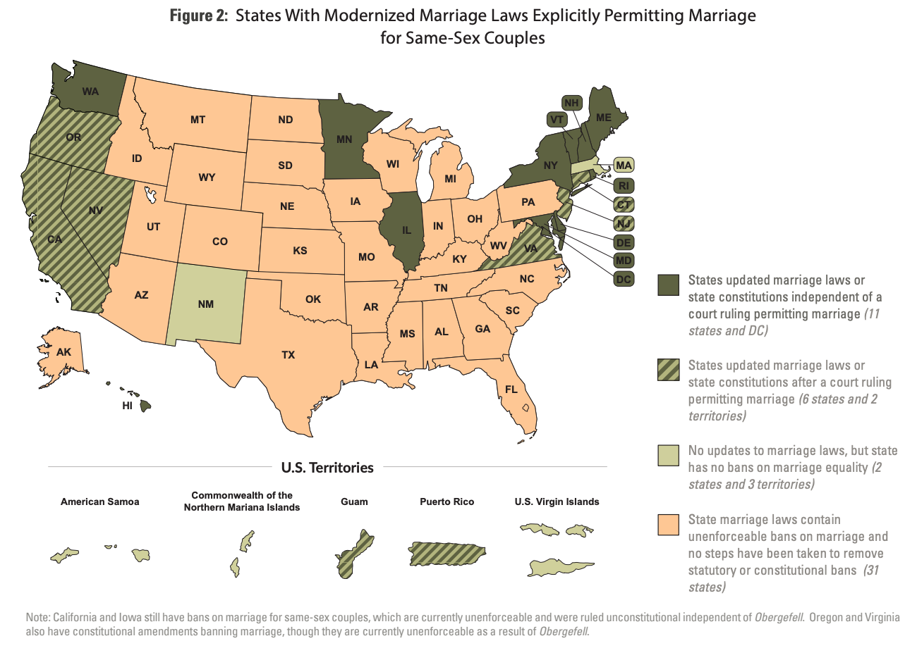 what states can lesbians get married